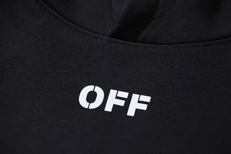 Top tested version OW American double moon arrow print hooded sweatshirt for men and women, pullover loose jacket top for men and women. As a street fashion art in the luxury ranks, off white has always attracted many fans with its classic logo and trendy creativity. Not only is it an understanding of fashion, off white also intuitively reflects ♻️ environmental awareness in many works, and treats the world gently.  The kangaroo pocket adopts a special machine crimping process with externally shaped wiring. The brim of the hat is designed with threads, which is the first thing to look at when appraising.  , printing more than 10 times. Can perfectly restore the original effect. Printing process, clear picture. The white glue base ensures the firmness of the printing, and machine washing is stress-free. The fabric is made of 480g terry cotton fabric with full drape.  Color: Black Size: XS-L P:430